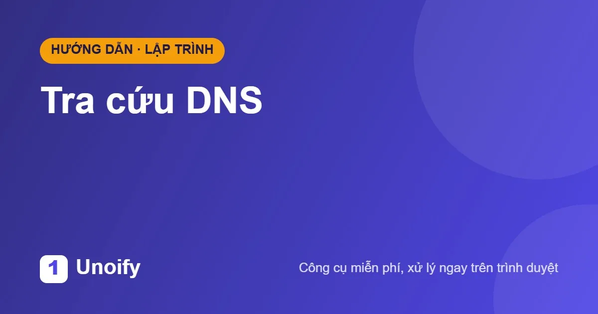 Ảnh minh hoạ hướng dẫn sử dụng Tra cứu DNS trên Unoify