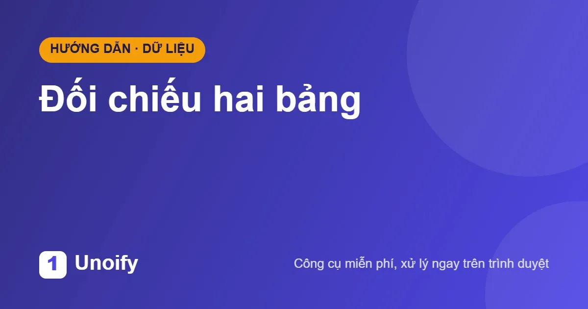 Ảnh minh hoạ hướng dẫn sử dụng Đối chiếu hai bảng trên Unoify